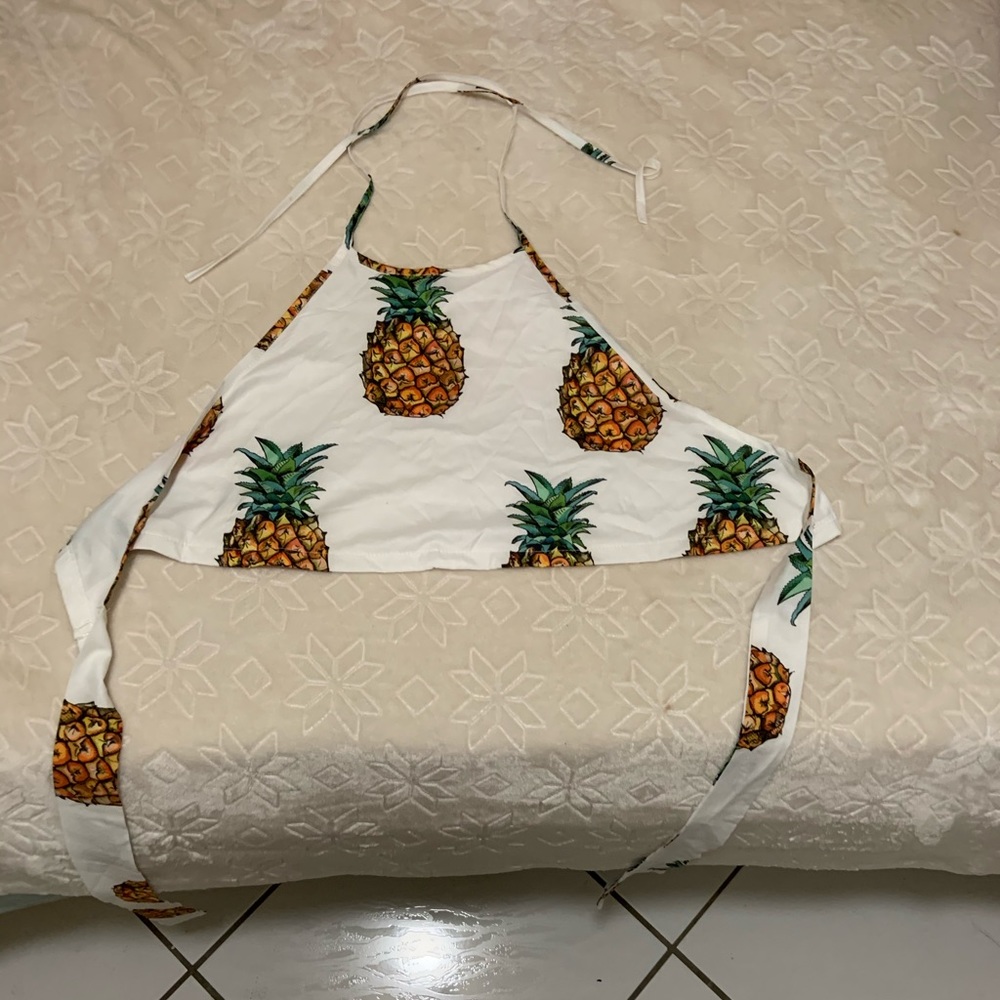 Wrap around pineapple halter top
